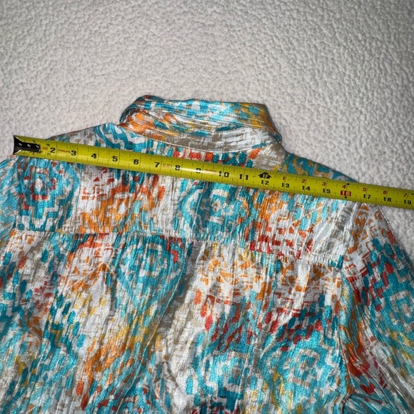 Ruby Rd. Multicolor Patterned Shirt with Gold Button - Picture 7 of 9